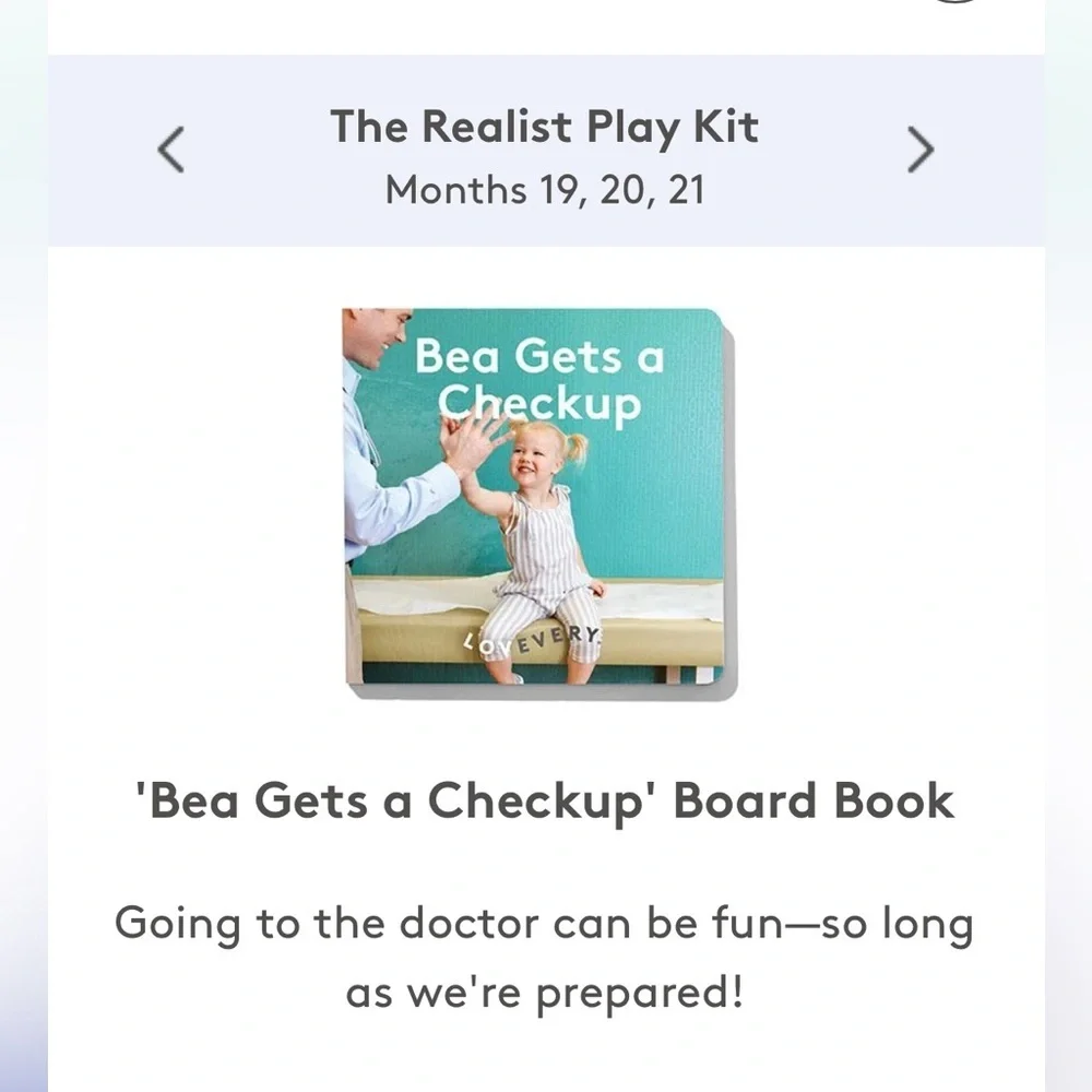 Lovevery “Bea Gets a Checkup” Board Book